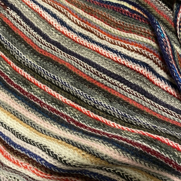 Juncture Red Gray Black Multicolored Scarf NWT - Picture 4 of 10